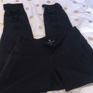 Black Athleta leggings with detail
